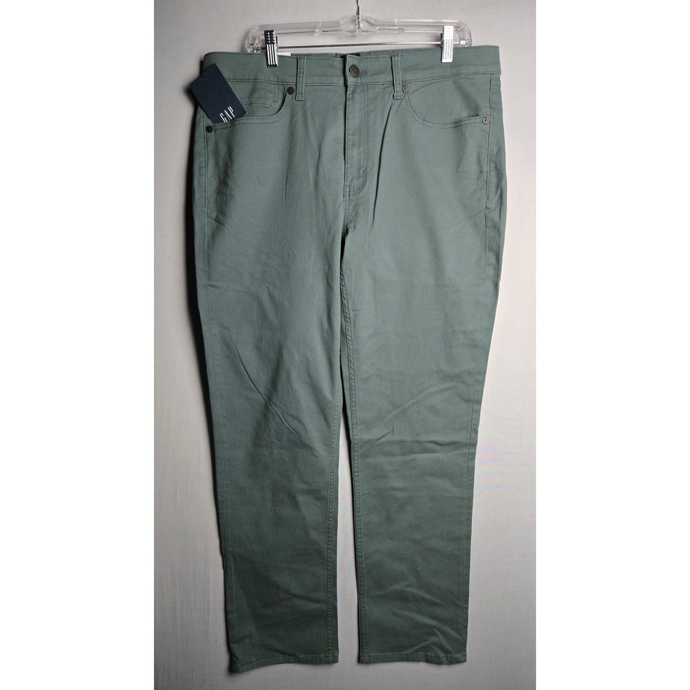 Gap Mens Slim Fit 5 Pocket Pant Super Soft Stretch Twill Blue Green 36x30 NEW